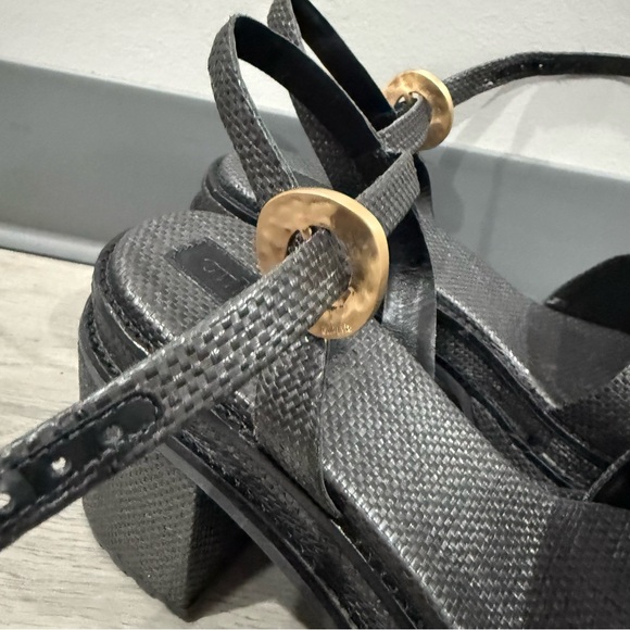 Cult Gaia Sandals Azariah Platform in Raffia Black - Picture 6 of 9